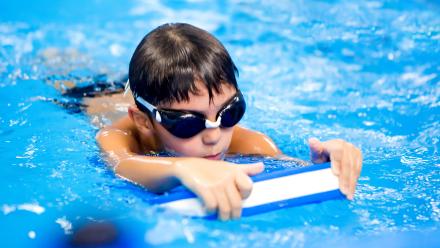 Boy swimming